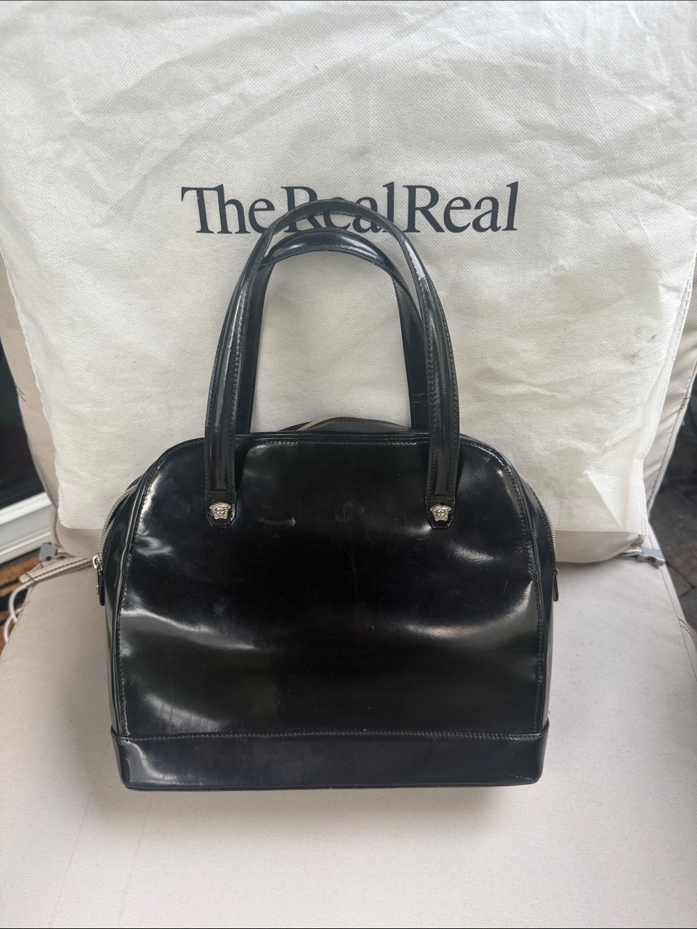 Versace black handbag